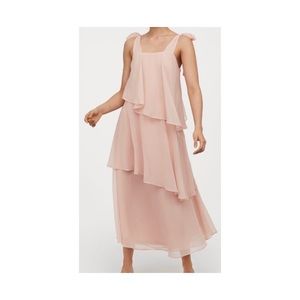 H&M long dress with asymmetric tiers.